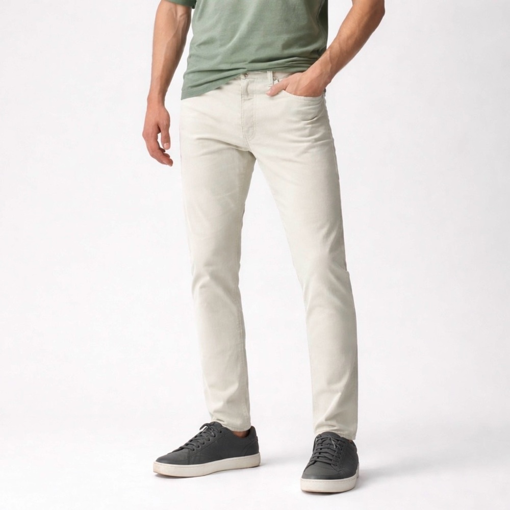 J Crew Men’s Light Gray Stone Corduroy 484 Slim Pants Size 32 x 34